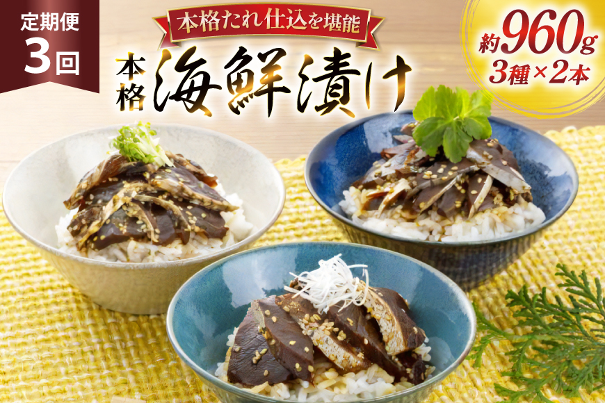 刺身 漬け丼 本格 海鮮漬け セット 160g 6本 3回 定期便 総計2.8kg 詰め合わせ 食べ比べ [よかろ物産 長崎県 平戸市 hr42bgy420100] さしみ 漬け 冷凍 ご飯のお供 魚介 長崎 ぶり あじ たい 海鮮丼 お茶漬け