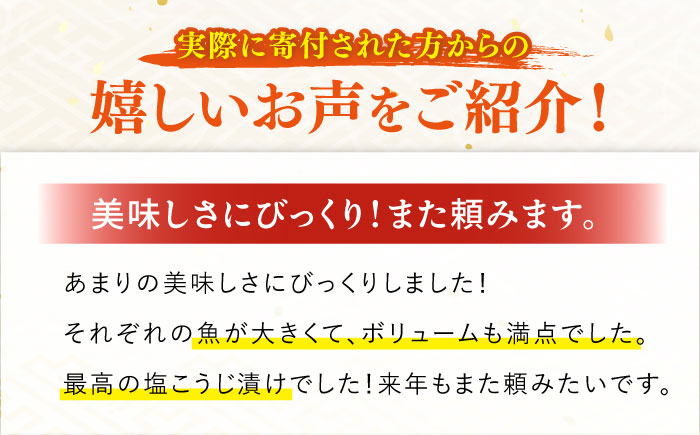 【全3回定期便】漁師の 塩こうじ漬け 4種セット【ひかり水産 】 [KAA482]