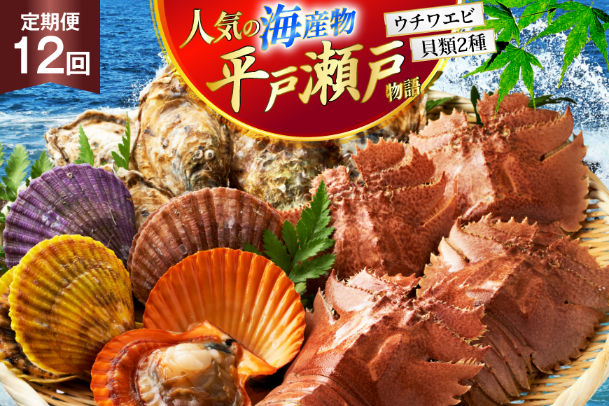 海鮮 貝類 平戸 瀬戸物語 海鮮 3種 セット 12回 定期便 [平戸さくら水産 長崎県 平戸市 hr42bgy420288] うちわえび ヒオウギ 貝 サザエ