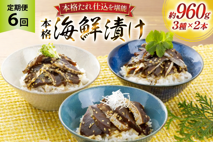 刺身 漬け丼 本格 海鮮漬け セット 160g 6本 6回 定期便 総計5.7kg 詰め合わせ 食べ比べ [よかろ物産 長崎県 平戸市 hr42bgy420105] さしみ 漬け 冷凍 ご飯のお供 魚介 長崎 ぶり あじ たい 海鮮丼 お茶漬け