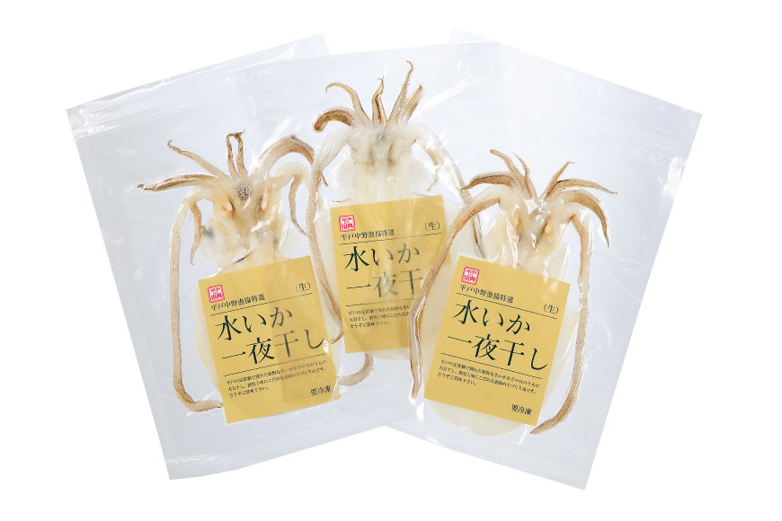 いか 一夜干し 干物  漁師の水烏賊一夜干し 2〜3枚 約250g 3回 定期便 総計750g [中野漁業 長崎県 平戸市 hr42bgy400077] イカ 乾物 水いか 冷凍