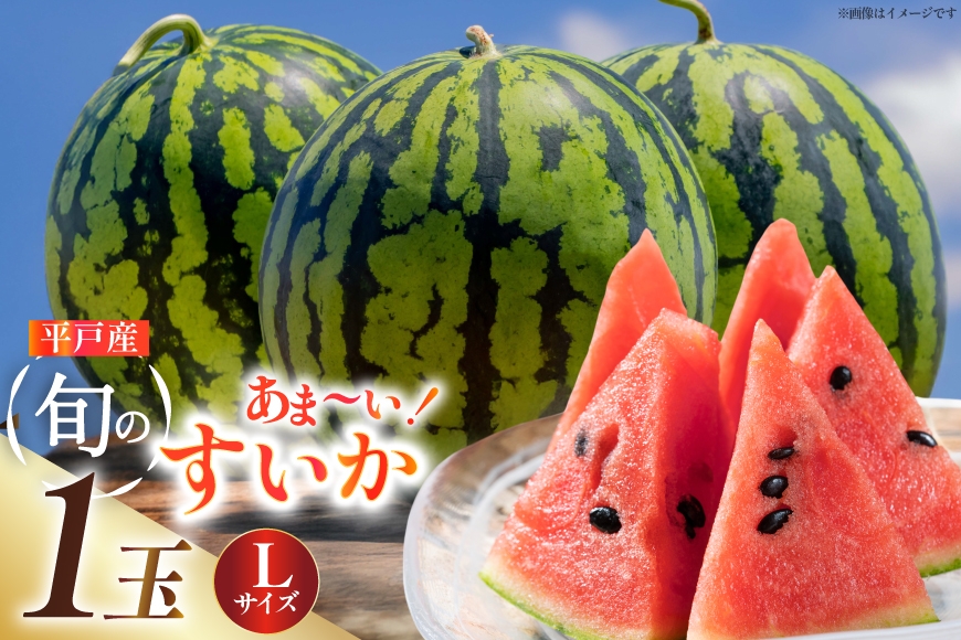 スイカ 大玉 平戸産スイカ 1玉 Lサイズ 6kg 〜 7kg [ひらど新鮮市場 長崎県 平戸市 hr42bgy400084] すいか 西瓜 果物 フルーツ 水分補給 くだもの 甘い 大玉スイカ 夏