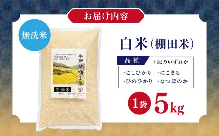 【着日指定 可能】平戸の潮風で育った新鮮無洗米（5kg） 平戸市 / ひらど新鮮市場  [KAB321] 