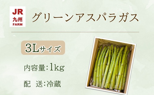 JR九州ファームのグリーンアスパラガス 3Lサイズ 1kg ( アスパラガス グリーンアスパラガス 国産 送料無料 長崎県 松浦市 )【B5-131】