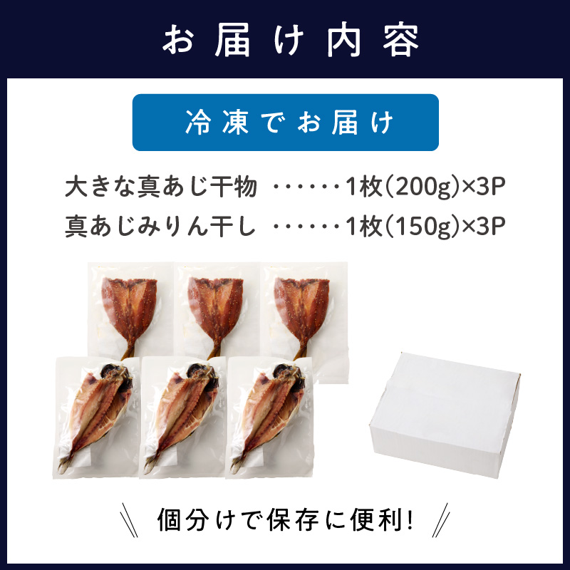 大きな真あじ干物と真あじみりん干し詰合せ( あじ アジ 鯵 真あじ 干物 みりん干し 詰め合わせ セット 松浦市 )【B2-138】