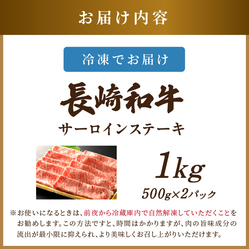 【厳選部位】【A4～A5】長崎和牛サーロインしゃぶしゃぶすき焼き用 1kg(500g×2p)【C7-015】肉 牛肉 牛 長崎和牛 国産牛 しゃぶしゃぶ すき焼き サーロイン　