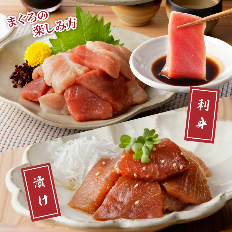 鷹島産本まぐろ 贅沢まぐろ たっぷり2人前(赤身と中・大トロの切り落とし200g)×2パック( まぐろ マグロ 鮪 大トロ 中トロ 赤身 本まぐろ 切り落とし 簡単解凍 )【B3-092】