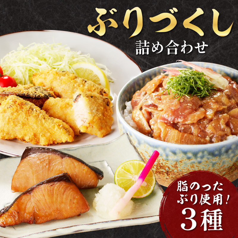 ぶりづくし詰合せ( ぶり ブリ 鰤 ぶりフライ ぶりみりん漬 ぶり漬け丼 みりん漬 漬け丼 セット おかず 弁当 )【B4-068】