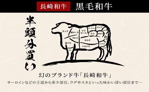 [全12回定期便]【和牛セレブ】長崎和牛半頭分買い ( 長崎和牛 和牛 セミオーダー 焼肉 すき焼き ) 【Y00-002】