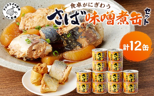 さば味噌煮缶セット(12缶)【B2-110】 さば サバ 鯖 さば缶 サバ缶 味噌煮 非常食 保存食 簡単調理