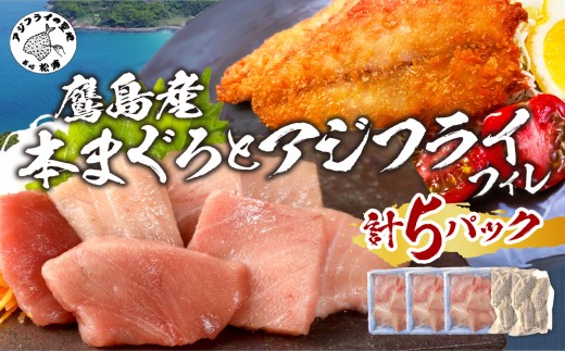 鷹島産本まぐろ食べきりサイズ・鷹島のアジフライ(フィレタイプ)セット ( 本まぐろ マグロ 鷹島産本まぐろ アジフライ あじ フィレタイプ ) 【B2-164】