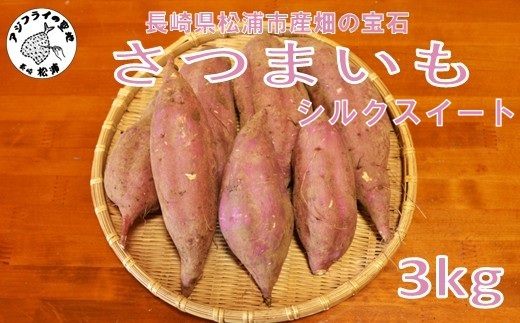【長崎県松浦市産】畑の宝石 さつまいも(シルクスイート) 3kg ( さつまいも シルクスイート 長崎県松浦市産 長崎県産 )【A7-081】