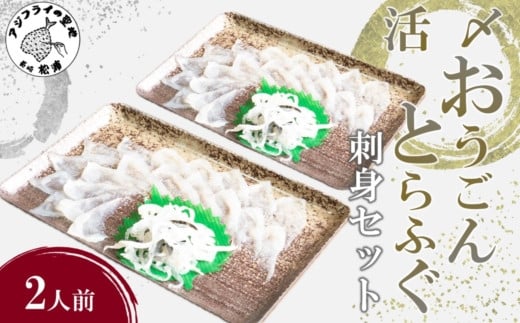 活〆おうごんとらふぐ刺身2人前セット( おうごんとらふぐ とらふぐ 高品質 高評価 刺身 )【095-0001】