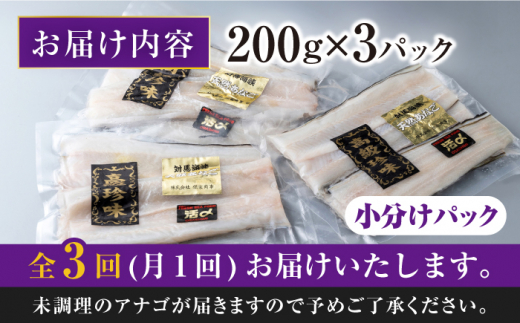 【全3回定期便】対馬産 西沖あなご 200g×3パック《対馬市》【保家商事】 あなご 穴子 アナゴ 海鮮 海産物 魚介 [WAA025]