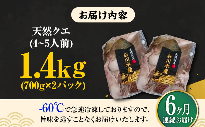 【全6回定期便】【 対馬産 】最高級 クエ 鍋 セット ( 4〜5人前 ) 《対馬市》【石川水産】 水炊き  鮮度抜群 海鮮 [WAB022]