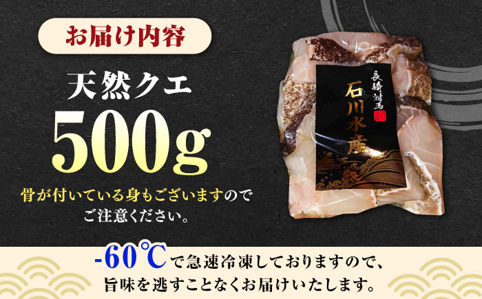 【 対馬産 】 天然 クエ 500g （切り身）《対馬市》【石川水産】 鍋 水炊き 鮮度抜群 海鮮 [WAB004]天然くえ 高級魚 アラ 魚 新鮮 下処理 クエ 希少 人気 ランキング 冷凍 対馬 長崎 九州 つしま 対馬市 海鮮 魚介