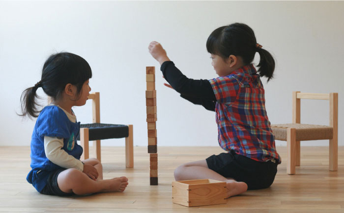 対馬ヒノキのつみ木≪対馬市≫【家具製作所kiiro】ヒノキ おもちゃ 子供 こども [WAL008]