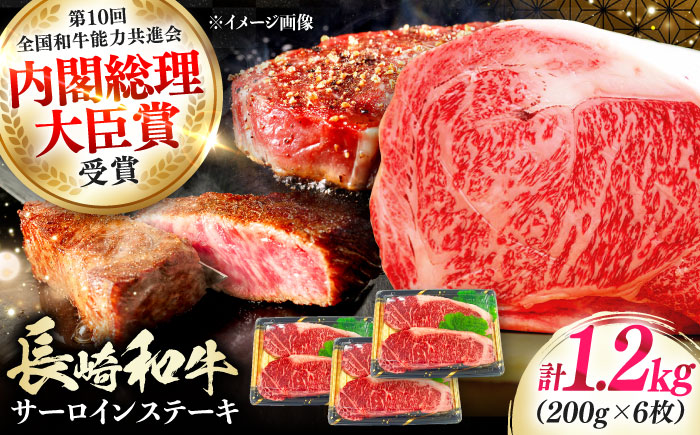 長崎和牛 ロース サーロインステーキ 6枚 《対馬市》【株式会社サイキ】 和牛 サーロイン ステーキ ロース 牛肉 肉 [WAX063]