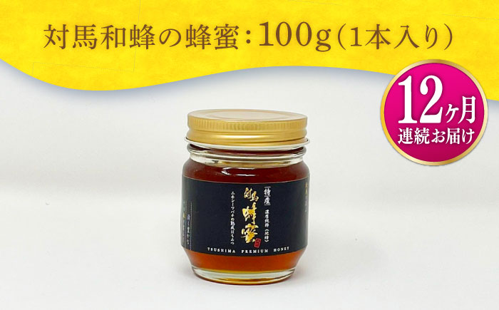 【全12回定期便】 対馬 和蜂 はちみつ 100g×1本 《対馬市》【特定非営利活動法人 對馬次世代協議会（対馬コノソレ）】 蜂蜜 ハチミツ 日本ミツバチ ニホンミツバチ [WAM045]