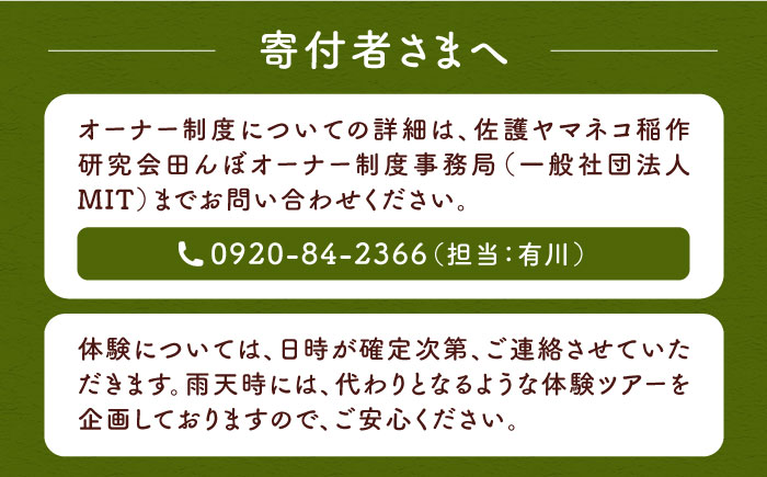 対馬 佐護 ツシマヤマネコ 米 田んぼオーナー1年券【ツシマヤマネコ米30kg付き】（対馬市）【一般社団法人MIT】 米作り体験 田植え 体験 稲刈り 離島 チケット 新米 [WAP015]