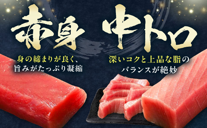 【全2回定期便】対馬産 本マグロ 3種 計450g（赤身/中トロ/ネギトロ）《対馬市》【対海】 新鮮 マグロ 鮪 本鮪 赤身 中トロ ねぎとろ 海鮮 冷凍 [WAH032]