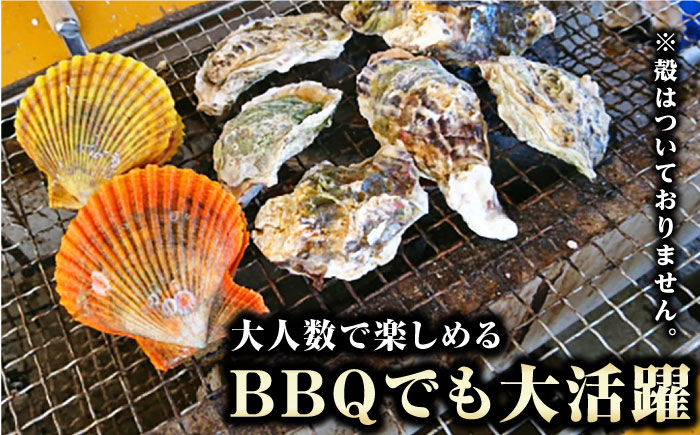 ヒオウギ貝　むき身　2個串刺し×9パック　《対馬市》【対馬新鮮組】　肉厚　ひおうぎ貝　下処理済　貝　新鮮　特産品　冷凍配送 [WCS012]