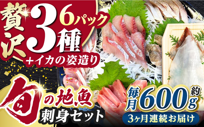 【全3回定期便】対馬 イカ 姿造り と 刺身 の セット 【真心水産】《対馬市》新鮮 海鮮 いか 冷凍 刺身 ケンサキイカ 島魚 海鮮丼 手巻き寿司 [WAK013]