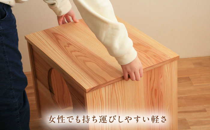 対馬すぎ ねこトイレキャビネット（ニャンとも清潔トイレ付） [WAP022]