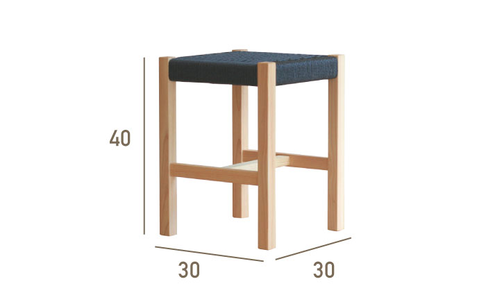 対馬ヒノキのスツール（ブラック）≪対馬市≫【家具製作所kiiro】　対馬 スツール 椅子 オシャレ [WAL015]