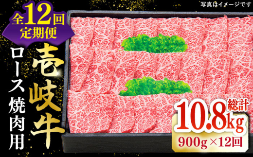 【全12回定期便】 特選 壱岐牛 ロース 900g（焼肉）《壱岐市》【太陽商事】 [JDL066] 肉 牛肉 ロース 赤身 焼肉 焼き肉 焼肉用 BBQ 定期便 720000 720000円 72万円