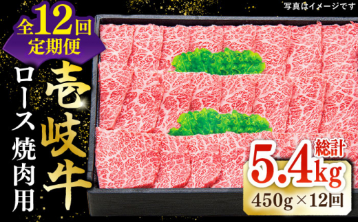 【全12回定期便】 特選 壱岐牛 ロース 450g（焼肉）《壱岐市》【太陽商事】 [JDL063] 肉 牛肉 ロース 赤身 焼肉 焼き肉 焼肉用 BBQ 定期便 360000 360000円 36万円