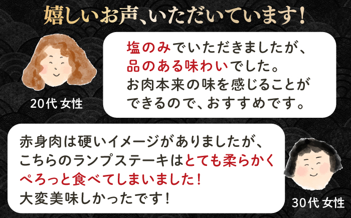 【A4〜A5ランク】長崎和牛 ランプ ステーキ 300g（150g×2枚）《壱岐市》【野中精肉店】 牛 牛肉 和牛 赤身 希少部位 ギフト 贈答用 焼肉 冷凍配送 A4 A5 [JGC016]