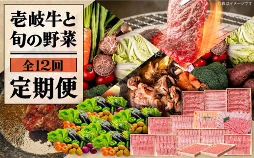 【全12回定期便】《A4〜A5ランク》壱岐牛と旬の野菜定期便《壱岐市》【壱岐市農業協同組合】 [JBO079] 壱岐牛 肉 黒毛和牛 野菜 旬 詰め合わせ 贅沢 BBQ   300000 300000円 30万円