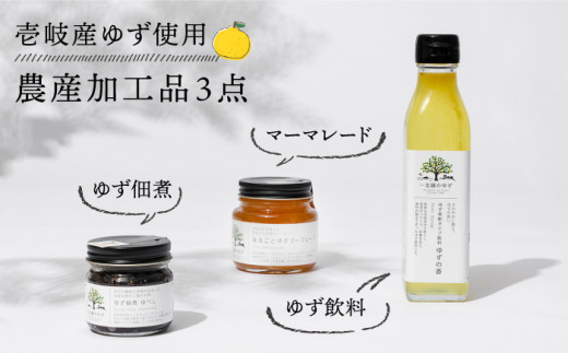 壱岐産ゆず使用 農産加工品セット（ゆず濃縮果汁・ゆず佃煮・マーマレード) 《壱岐市》【壱岐市農業協同組合】[JBO021] 柚子 柚 マーマレード ジャム ゆず佃煮 ジュース 飲料 13000 13000円