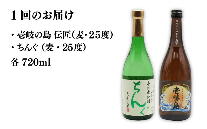 【全2回定期便】壱岐の島　伝匠　とちんぐのセット《壱岐市》【天下御免】焼酎 壱岐焼酎 麦焼酎 酒 アルコール [JDB374]