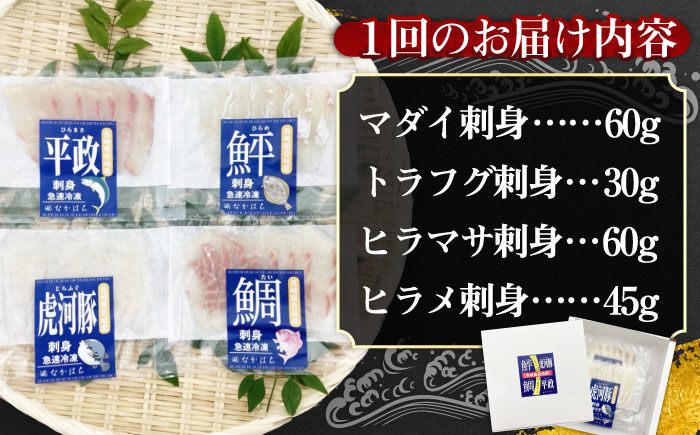 【全6回定期便】 【壱岐島直送】プレミアム海鮮4種食べ比べ刺身セット≪壱岐市≫【なかはら】 冷凍配送 刺身 小分け 産地直送 お刺身 刺し身 寿司 海鮮 [JDT084] 100000 100000円 10万円