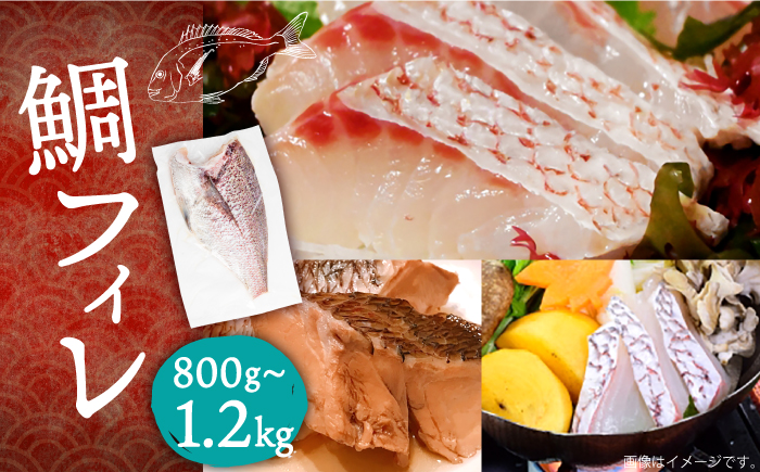 鯛フィレ 800〜1200g（1尾・2.0kg台）《壱岐市》【なかはら】 [JDT006] タイ 鯛 フィレ 柵 刺身 刺身ブロック 刺し身 切身 冷凍配送 海鮮 海鮮丼 27000 27000円