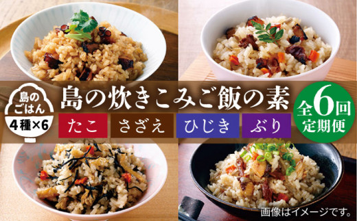 【全6回定期便】島の炊き込みご飯の素 炊き込みご飯 たき込みご飯 たこ さざえ ひじき ブリ セット 詰め合わせ 定期便 [JAH069] 60000 60000円 