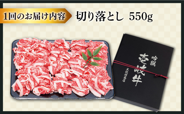 【全2回定期便】壱岐牛切り落とし 550g [JDD036]