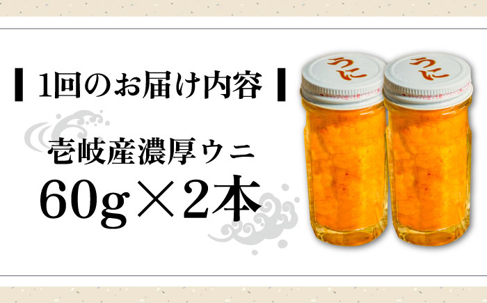 【全12回定期便】壱岐産 濃厚 ウニ 60g ×2本《壱岐市》【合同会社塚元】ムラサキウニ 海産物 海鮮 うに 雲丹 珍味 [JDR036] 400000 400000円 40万円
