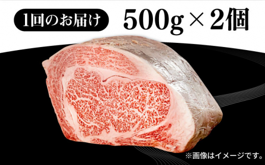 【全6回定期便】 壱岐牛 ロースブロック 1kg（500g×2枚）《壱岐市》【株式会社イチヤマ】[JFE038] 定期便 赤身 肉 牛肉 ブロック ステーキ 焼肉 焼き肉 ブロック肉 塊肉 BBQ 348000 348000円