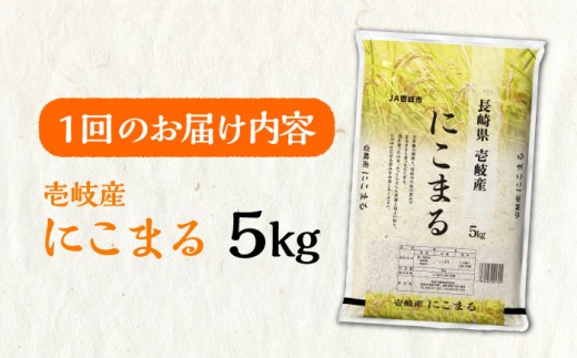 【全3回定期便】壱岐産米 にこまる 5kg 《壱岐市》【壱岐市農業協同組合】[JBO053] 米 お米 ご飯 ごはん 白米 お弁当 朝食 常温 定期便 45000 45000円