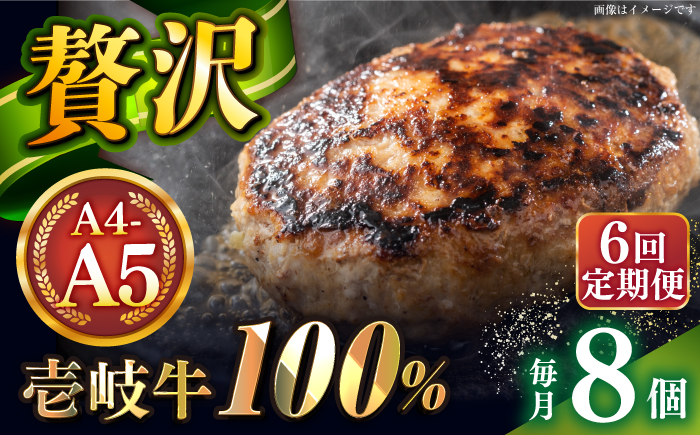 【全6回定期便】壱岐牛100％ プレミアムハンバーグ 150g×8 《壱岐市》【KRAZY MEAT】 A5 A4 冷凍 和牛 肉 牛肉 BBQ ハンバーグ 贈答品 [JER162]