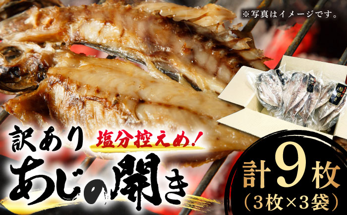 【訳あり】あじの開き（3枚×3袋）《壱岐市》【壱岐美食企画】[JBU024] アジ 鯵 ひもの 干物 魚 海鮮 魚介 和食 [JBU024]