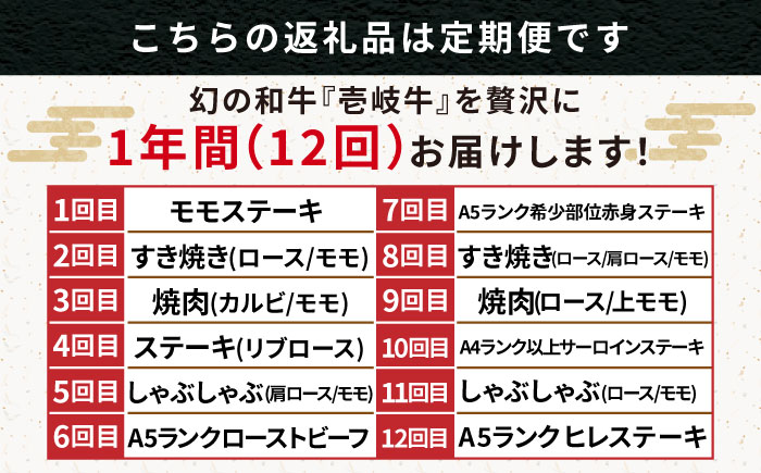 【全12回定期便】《50万》 壱岐牛 ギュギュギュ 定期便 （壱）《壱岐市》 肉 ステーキ 焼肉 しゃぶしゃぶ すき焼き 赤身 [JZX010]