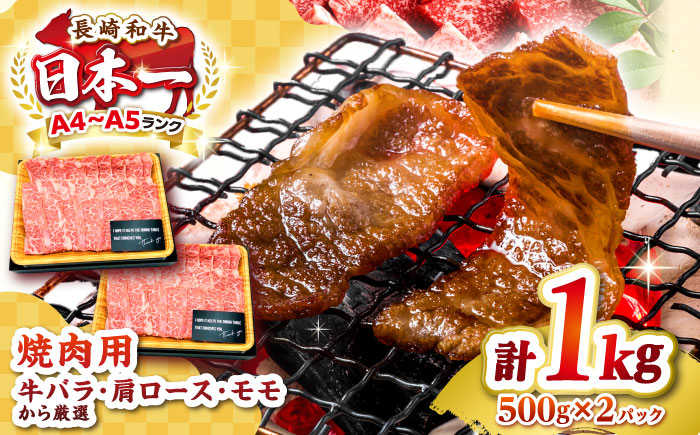 【A4〜A5ランク】長崎和牛 焼肉用 1kg（500g×2パック）《壱岐市》【株式会社MEAT PLUS】肉 牛肉 黒毛和牛 焼き肉 焼肉 焼肉用 ギフト 贈答用 ご褒美 冷凍配送 A4 A5 [JGH020]