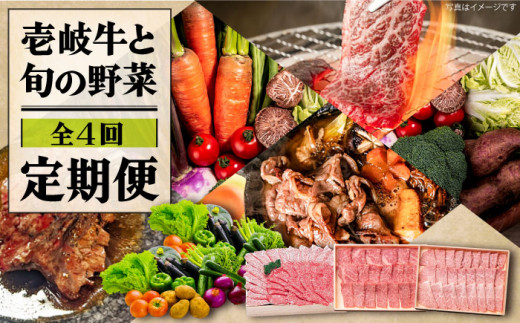 【全4回定期便】 《A4〜A5ランク》壱岐牛と旬の野菜定期便《壱岐市》【壱岐市農業協同組合】 [JBO077] 壱岐牛 肉 黒毛和牛 野菜 旬 詰め合わせ 贅沢 BBQ 100000 100000円 10万