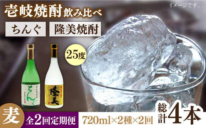 【全2回定期便】隆美焼酎とちんぐのセット《壱岐市》【天下御免】焼酎 壱岐焼酎 麦焼酎 酒 アルコール [JDB365]