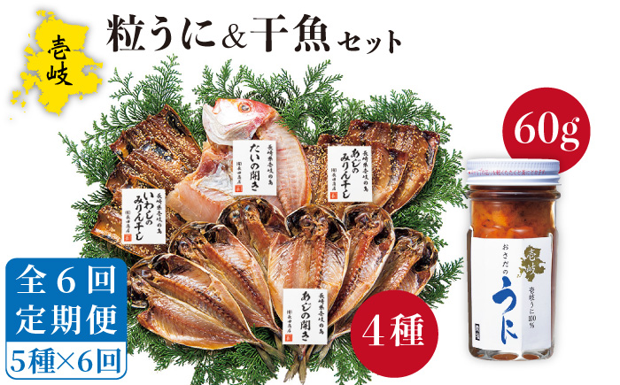 【全6回定期便】紫うに・干魚セット ウニ うに 干物 ひもの あじ アジ いわし イワシ みりん干し 定期便 [JAO031] 200000 200000円 20万円