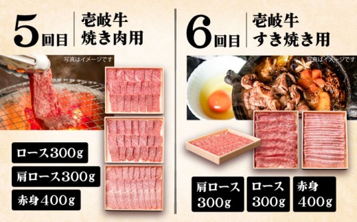 【全6回定期便】《A4〜A5ランク》壱岐牛 満足定期便《壱岐市》【壱岐市農業協同組合】 [JBO081] 和牛 黒毛和牛 ロース サーロイン ステーキ BBQ 焼肉 焼き肉 すき焼き しゃぶしゃぶ 鍋 うす切り   300000 300000円 30万円